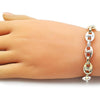 Pulsera Elegante 03.411.0075.09 Oro Laminado, Diseño de Puff Mariner y Guadalupe, Diseño de Puff Mariner, Pulido, Tricolor