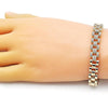 Pulsera Elegante 03.283.0342.07 Oro Laminado, con Micro Pave Blanca, Pulido, Dorado