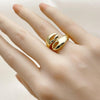 Anillo Elegante 01.341.0169 Oro Laminado, Diseño de Concha, Pulido, Dorado