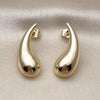 Arete Dormilona 02.195.0352 Oro Laminado, Diseño de Gota, Pulido, Dorado