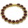 Pulsera Tennis 03.424.0002.08 Oro Laminado, con Zirconia Cubica Granate, Pulido, Dorado