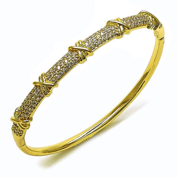 Aro Individual 07.283.0004.04 Oro Laminado, con Zirconia Cubica Blanca, Pulido, Dorado