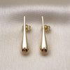 Arete Dormilona 02.163.0358 Oro Laminado, Diseño de Gota y Hueco, Diseño de Gota, Pulido, Dorado