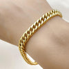 Pulsera Básica 03.256.0001.09 Acero Inoxidable, Diseño de Cubana, Pulido, Dorado