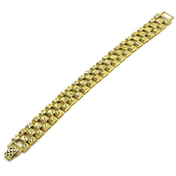 Pulsera Solida 03.213.0376.08 Oro Laminado, Diamantado, Dorado