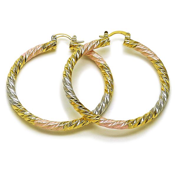 Argolla Grande 02.170.0567.1.50 Oro Laminado, Diamantado, Tricolor