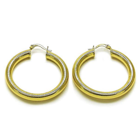 Argolla Mediana 02.213.0812.40 Oro Laminado, Diseño de Hueco, Diamantado, Dorado