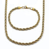 Collar y Pulso 06.435.0004 Acero Inoxidable, Diseño de Rope, Pulido, Dorado