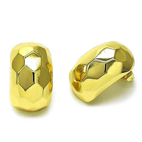 Arete Dormilona 02.411.0047 Oro Laminado, Diseño de Disco, Pulido, Dorado