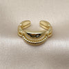 Anillo Elegante 01.341.0170 Oro Laminado, Diseño de Concha, Pulido, Dorado