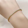Pulsera Tennis 03.213.0342.07 Oro Laminado, con Zirconia Cubica Blanca, Pulido, Dorado