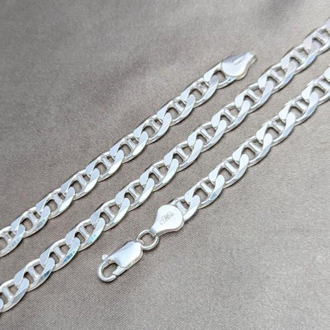Pulsera Básica 03.420.0018.09 Plata Rodinada, Diseño de Mariner, Pulido, Plateado