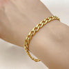 Pulsera Básica 03.256.0012.09 Acero Inoxidable, Diseño de Cubana, Pulido, Dorado