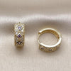 Argolla Huggie 02.210.0056.14.15 Oro Laminado, con Zirconia Cubica Amatista y Micro PaveBlanca, Pulido, Dorado
