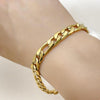 Pulsera Básica 03.257.0002.09 Acero Inoxidable, Diseño de Figaro, Pulido, Dorado