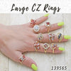 Kit Surtido de 15 Anillos Grandes con Zirconia de Oro Laminado al por mayor — SKU 139565