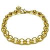 Pulsera Elegante 03.331.0327.08 Oro Laminado, Diseño de Corazon, Pulido, Dorado