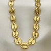 Gargantilla Básica 04.116.0062.24 Oro Laminado, Diseño de Chunky, Pulido, Dorado