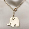 Collares con Dije 04.63.1433.20 Oro Laminado, Diseño de Elefante, Pulido, Dorado