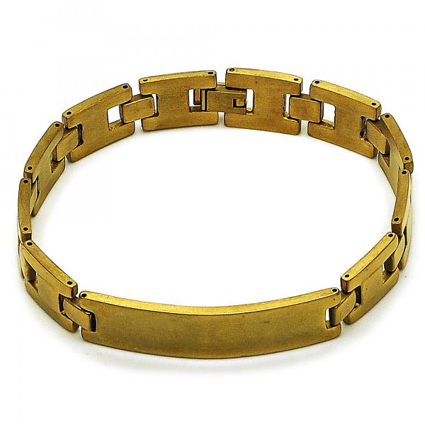 Pulsera Solida 03.114.0306.4.09 Acero Inoxidable, Pulido, Dorado
