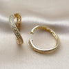 Argolla Huggie 02.195.0353.30 Oro Laminado, Diseño de Ojo Griego, con Micro Pave Blanca, Pulido, Dorado