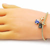 Pulsera Elegante 03.341.0208.07 Oro Laminado, Diseño de Avión y Cola de Raton, Diseño de Avión, con Zirconia Cubica Blanca, Esmaltado Azul, Dorado