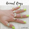 Kit Surtido de 20 Anillos de Animales con Zirconia de Oro Laminado al por mayor — SKU 139558
