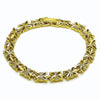 Pulsera Tennis 03.213.0358.07 Oro Laminado, Diseño de Oja, Diamantado, Dorado