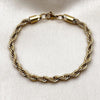 Pulsera Básica 03.278.0012.1.09 Acero Inoxidable, Diseño de Rope, Pulido, Dorado