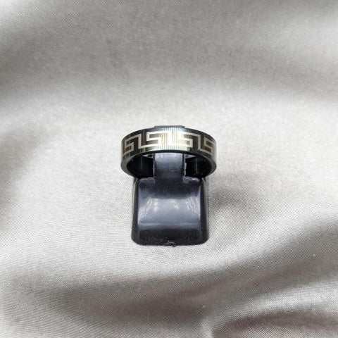 Anillo de Hombre 01.63.0672.05 Acero Inoxidable, Esmaltado Negro, Rodinado Negro
