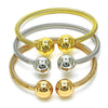 Aro Trio 07.170.0019 Oro Laminado, Diseño de Bola, Pulido, Tricolor