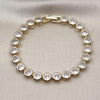 Pulsera Tennis 03.283.0462.07 Oro Laminado, con Zirconia Cubica Blanca, Pulido, Dorado