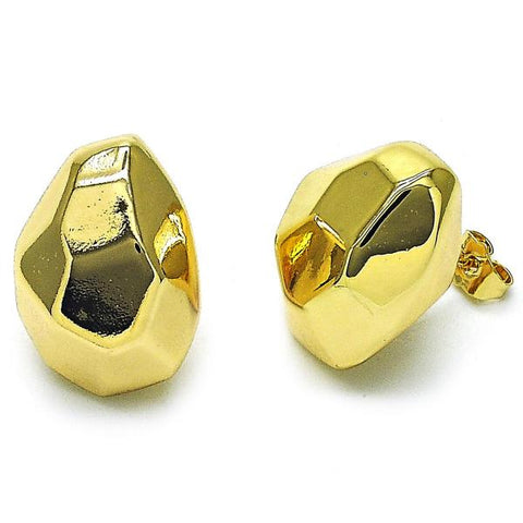 Arete Dormilona 02.195.0299 Oro Laminado, Diseño de Hueco, Pulido, Dorado