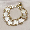 Pulsera Elegante 03.331.0326.08 Oro Laminado, Diseño de San Benito, Pulido, Dorado