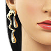 Arete Dormilona 02.428.0005 Oro Laminado, Diseño de Gota, Pulido, Dorado
