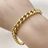 Pulsera Básica 03.435.0001.09 Acero Inoxidable, Diseño de Miami Cubana, Pulido, Dorado