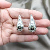 Arete Dormilona 02.395.0048 Plata Rodinada, Diseño de Gota, Pulido, Plateado