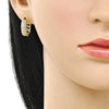 Argolla Huggie 02.283.0268.18 Oro Laminado, con Zirconia Cubica Blanca, Pulido, Dorado