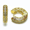 Argolla Huggie 02.195.0357.25 Oro Laminado, Diseño de Ojo Griego, con Micro Pave Blanca, Pulido, Dorado