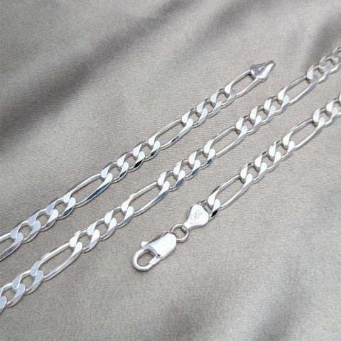 Gargantilla Básica 04.420.0011.26 Plata Rodinada, Diseño de Figaro, Pulido, Plateado
