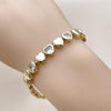 Pulsera Tennis 03.213.0335.08 Oro Laminado, Diseño de Corazon, con Zirconia Cubica Blanca, Pulido, Dorado