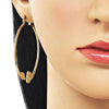 Argolla Mediana 02.213.0831.50 Oro Laminado, Diseño de Guadalupe y Oja, Diseño de Guadalupe, Diamantado, Dorado