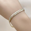Pulsera Básica 03.213.0355.08 Oro Laminado, Diseño de Cubana, Pulido, Tricolor