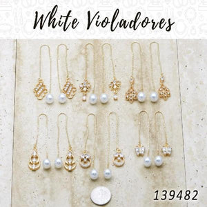 Kit Surtido de 35 Aretes Pasantes Violador con Zirconia Blanca de Oro Laminado al por mayor — SKU 139482