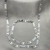 Collar y Pulso 04.113.0046.24 Acero Inoxidable, Diseño de Llave Griega, Diamantado, Acero