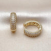 Argolla Huggie 02.283.0268.18 Oro Laminado, con Zirconia Cubica Blanca, Pulido, Dorado