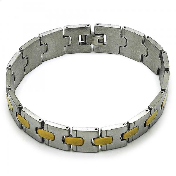 Pulsera Solida 03.114.0321.1.08 Acero Inoxidable, Pulido, Dos Tonos