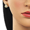 Arete Dormilona 02.156.0735.2 Oro Laminado, Esmaltado Rosado, Dorado