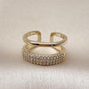 Anillo Elegante 01.266.0053 Oro Laminado, con Micro Pave Blanca, Pulido, Dorado