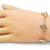 Pulsera Elegante 03.313.0042.5.08 Oro Laminado, Diseño de Mariposa y Rolo, Diseño de Mariposa, Diamantado, Dorado